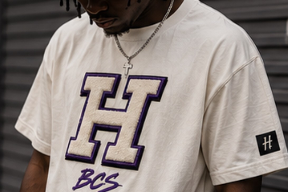 BCS Varsity H Tee — Cream