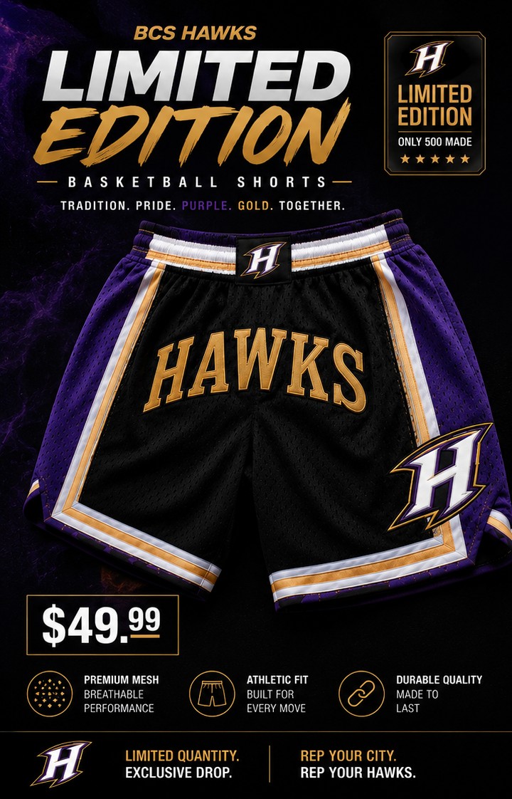 BCS Hawks Limited Edition Basketball Shorts