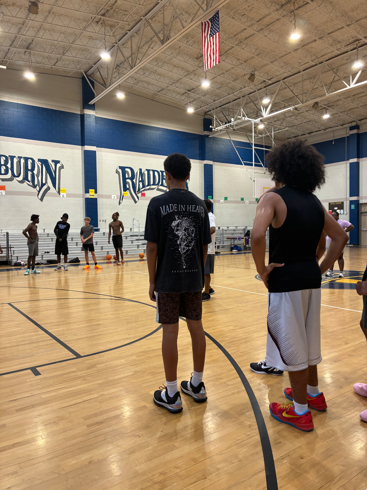 BCS Hawks practice meeting inside Rayburn gym